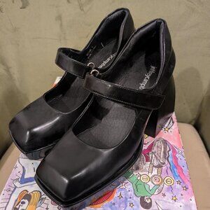 JEFFREY CAMPBELL Reine Platform Mary Jane Black Sz 7.5